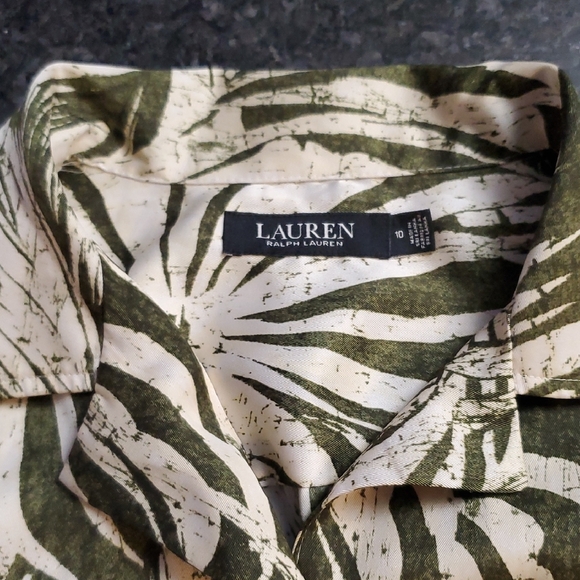 Lauren Ralph Lauren Leaf Print Jumpsuit - Green and White - Picture 2 of 4